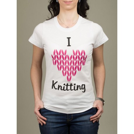 Tričko I ♥ Knitting Biele Dámske