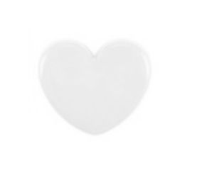 Gombík plast srdce biele 15 mm