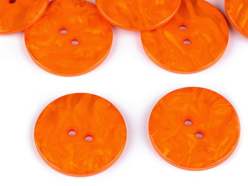 Gombík perleťový 38mm - oranžový