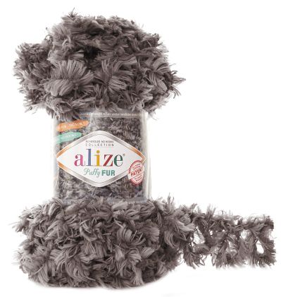 Alize Puffy Fur 6105 - šedohnedá