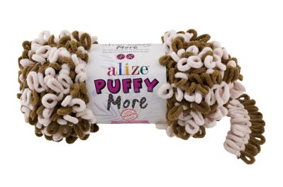 Alize Puffy MORE 6264 - olivová a béžová