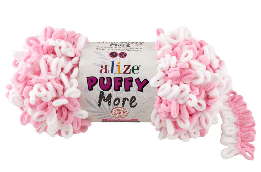Alize Puffy MORE 6267 - ružová a biela