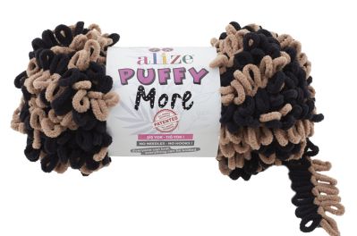 Alize Puffy MORE 6289 - čierna a hnedá