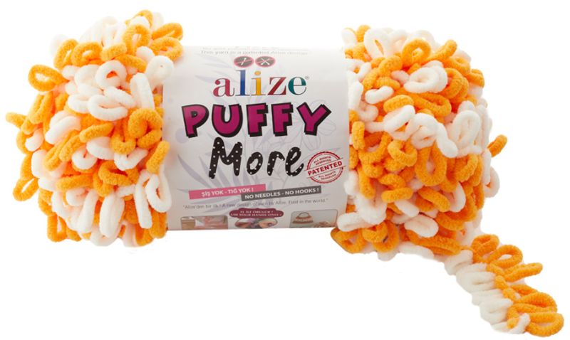 Alize Puffy MORE 6360 - oranžová a maslová