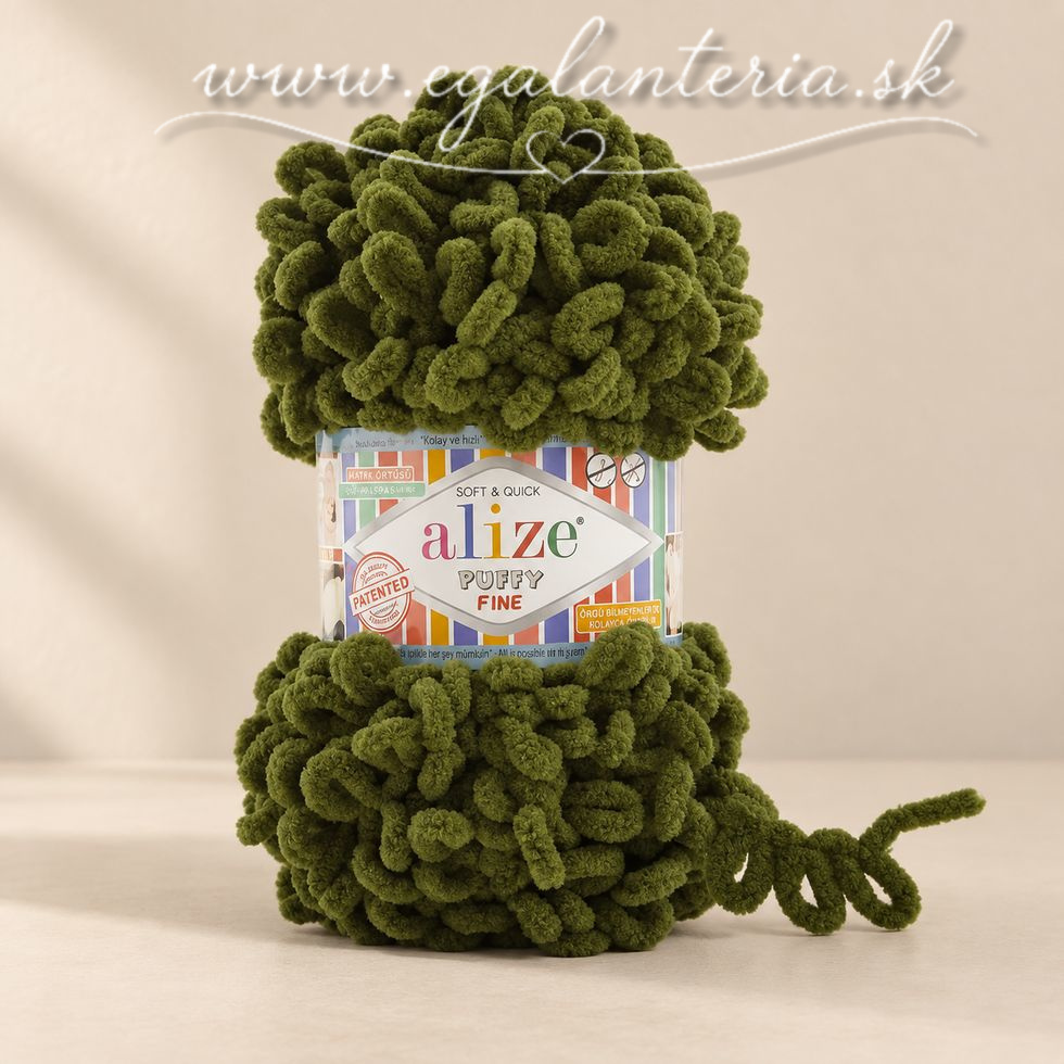 Alize Puffy Fine 620 - olivová zelená