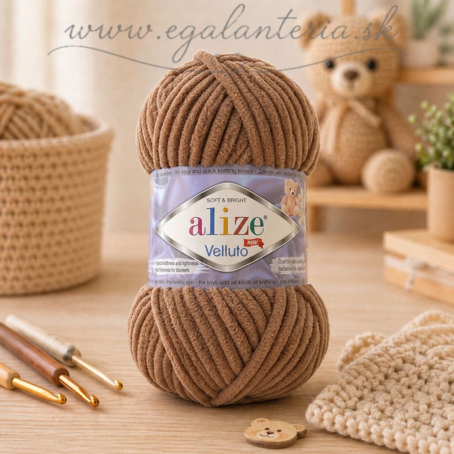 Alize Velluto 466 - hnedá