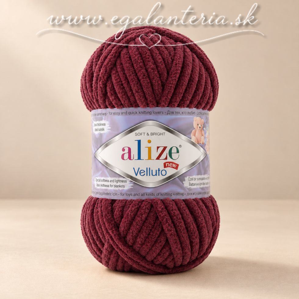 Alize Velluto 933 - bordovo-hnedá