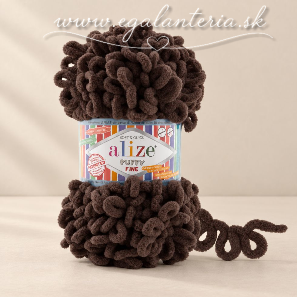 Alize Puffy Fine 26 - tmavá hnedá 