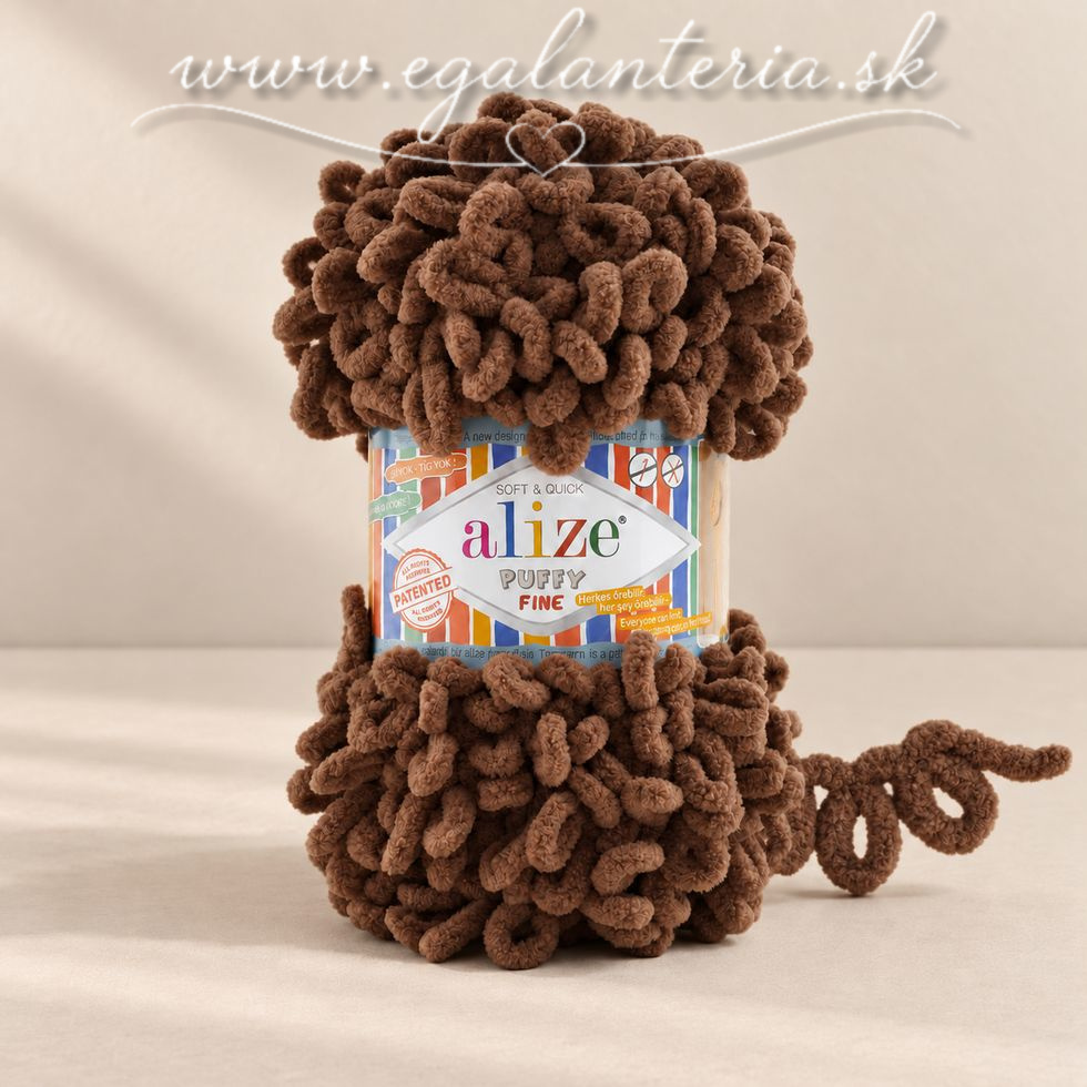 Alize Puffy Fine 466 - orieškovo hnedá 