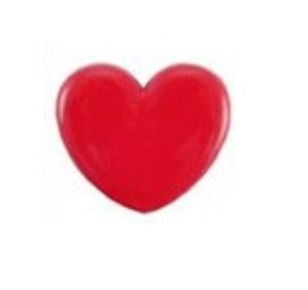 Gombík plast srdce červené 18 mm
