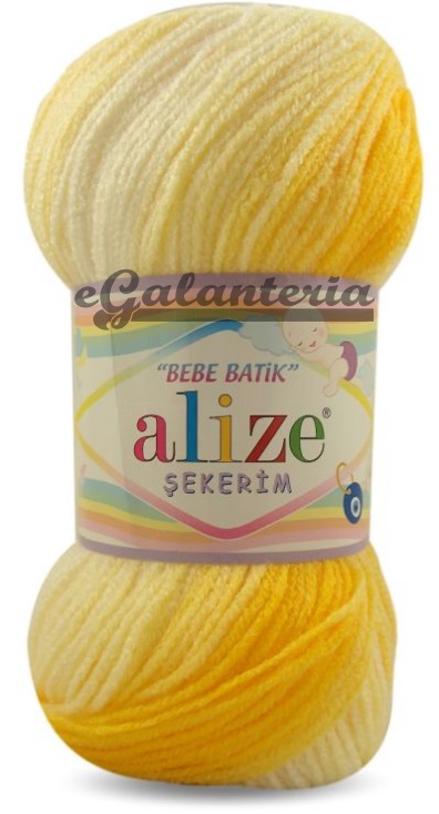 Sekerim Bebe Batik 6318 - žltá a biela