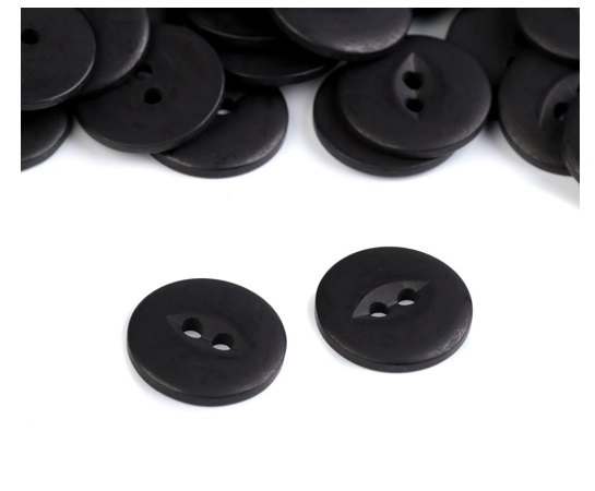 Čierny gombík 15,3 mm - jemný