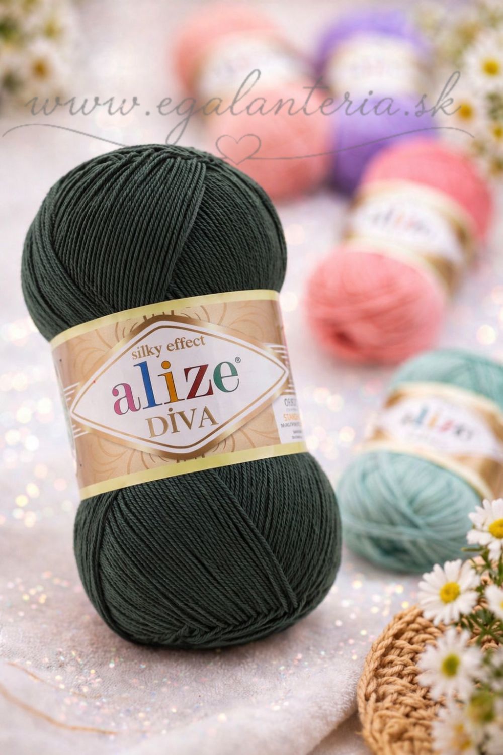 Alize Diva 131 - khaki zelená