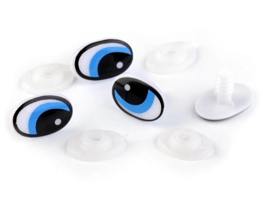 Bezpečnostné oči plastové - modré 14x22 mm