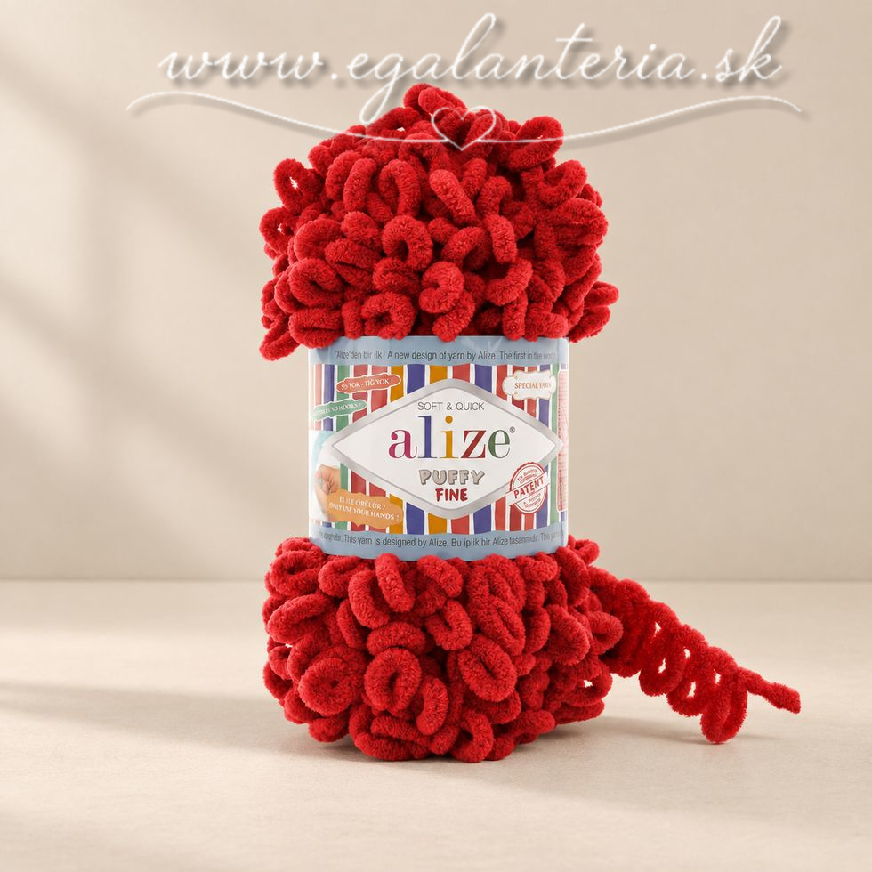 Alize Puffy Fine 56 - červená