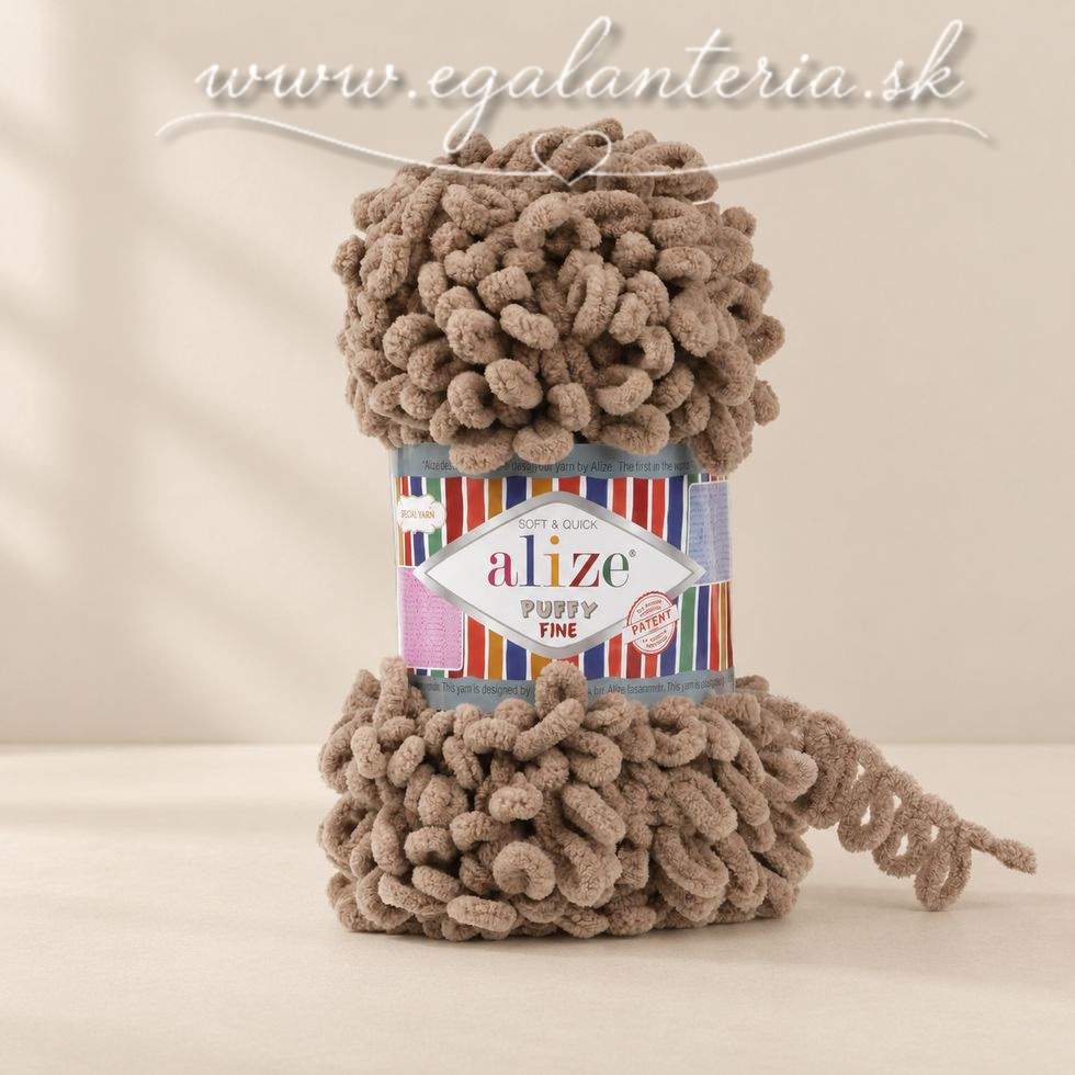 Alize Puffy Fine 329 - hnedá mliečna