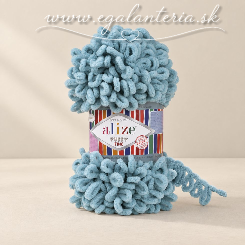 Alize Puffy Fine 414 - modrá azúrová
