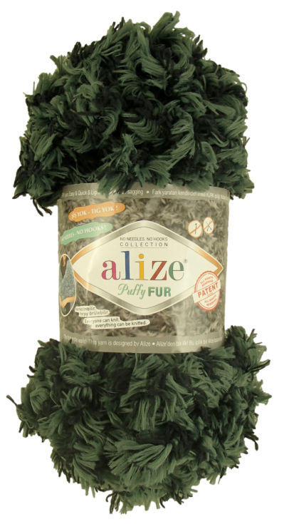 Alize Puffy Fur 6101 - čierno zelená