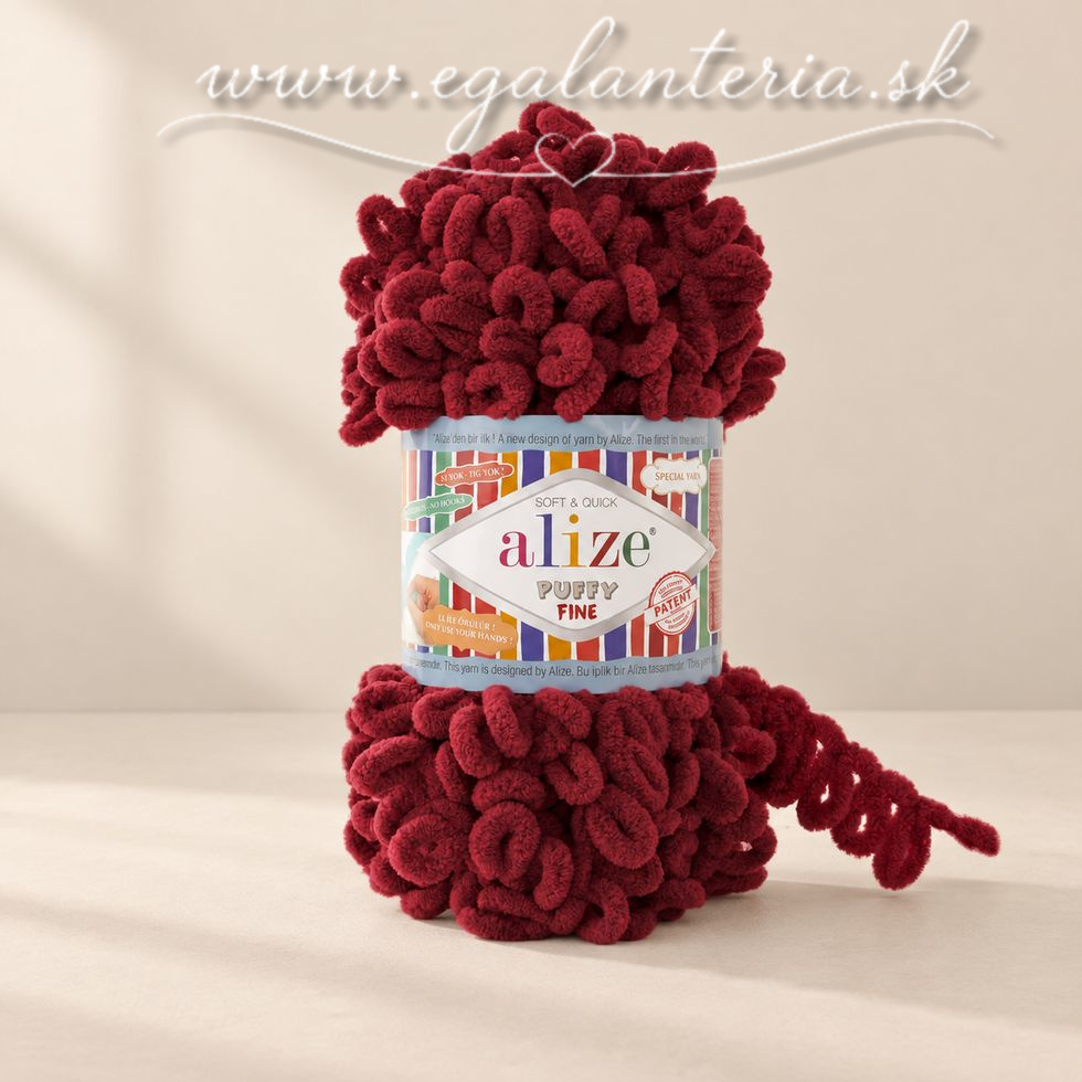 Alize Puffy Fine 107 - višňová