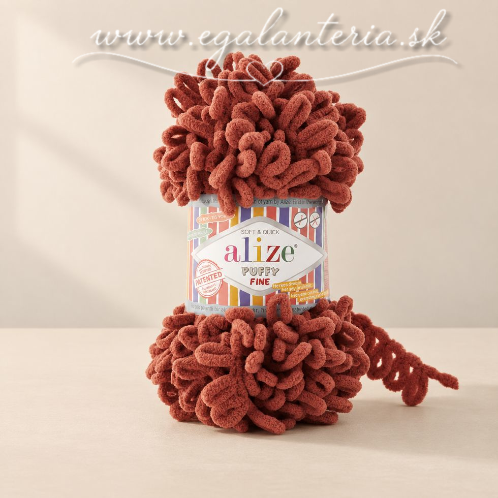 Alize Puffy Fine 90 - tehlová