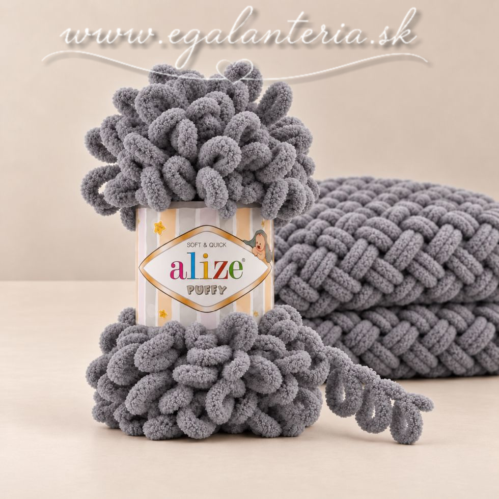 Alize Puffy 428 - stredne sivá