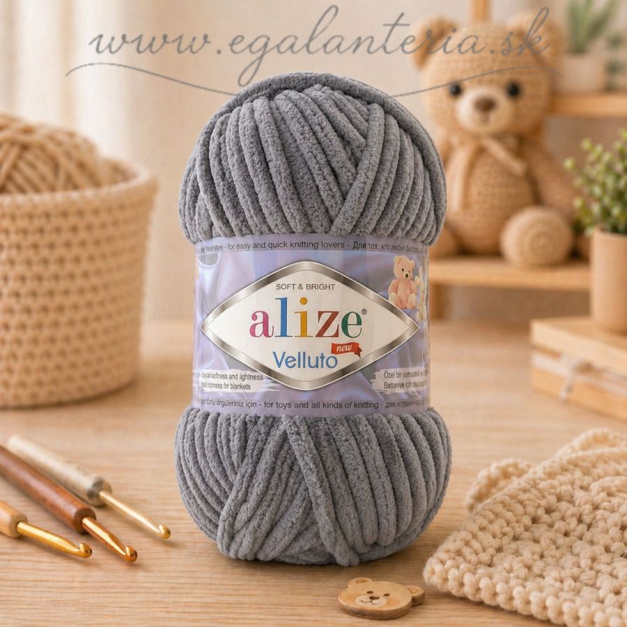 Alize Velluto 87 - tmavošedá