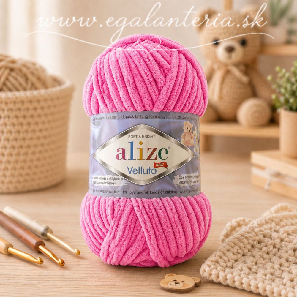 Alize Velluto 121 - cukríková ružová