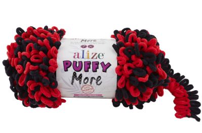 Alize Puffy MORE 6273 - červená a čierna