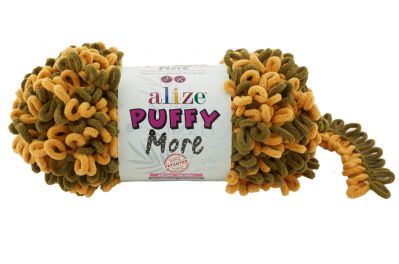 Alize Puffy MORE 6277 - olivová a horčicová