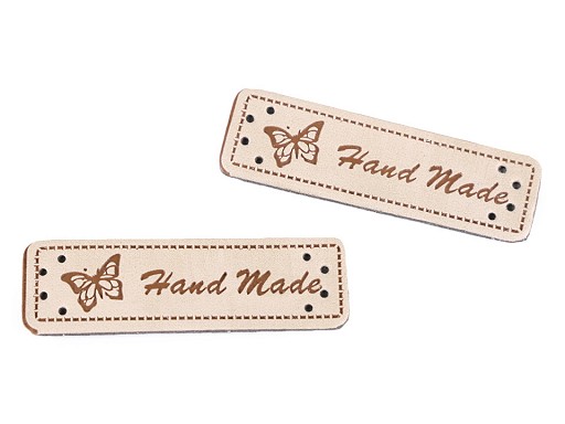 Handmade štítok  - krémový