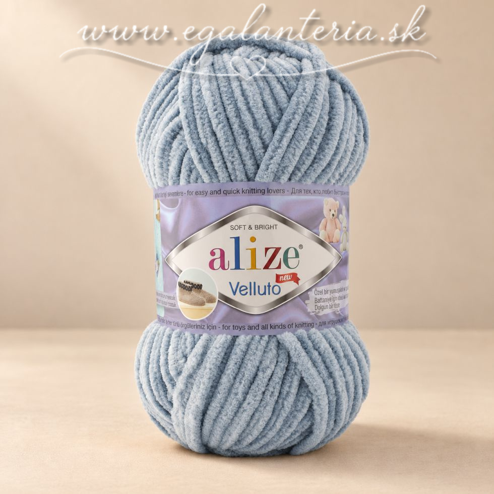 Alize Velluto 428 - stredne sivá