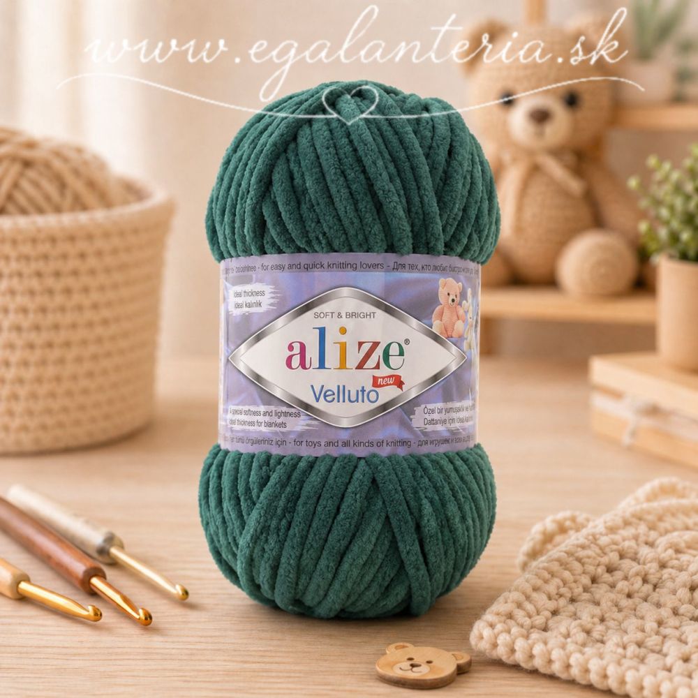 Alize Velluto 532 - tmavá zelená