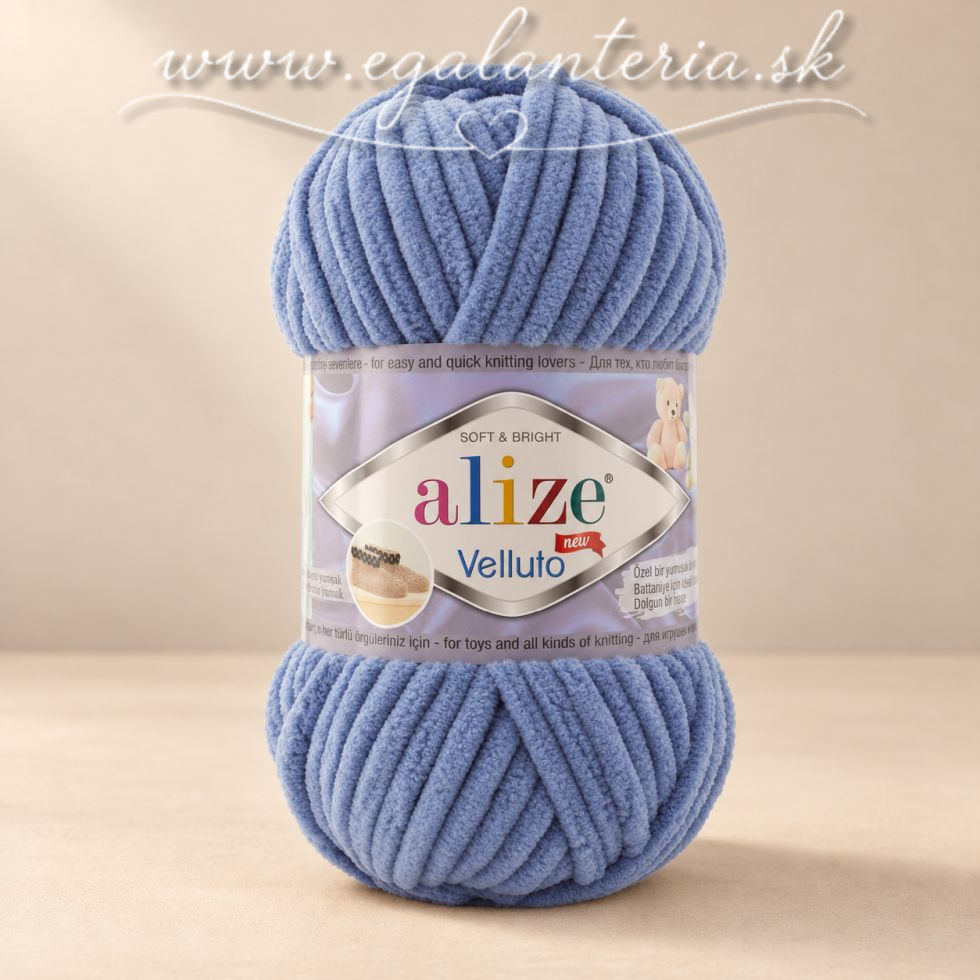 Alize Velluto 374 - denim modrá