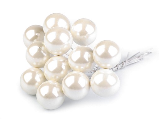 Dekoračné guličky s drôtom Ø16 mm - perleťové