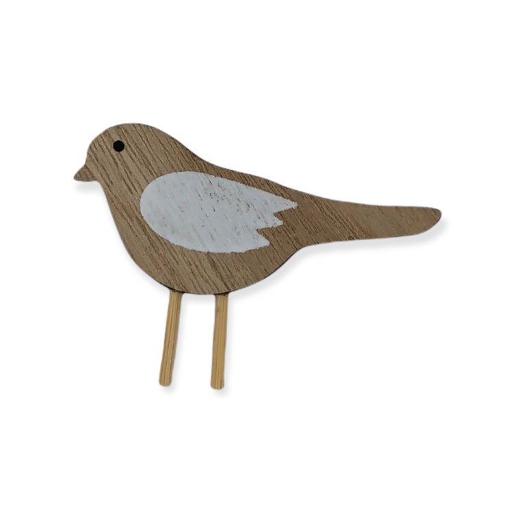 Napichovací drevený vtáčik malý 6,5x3,5cm