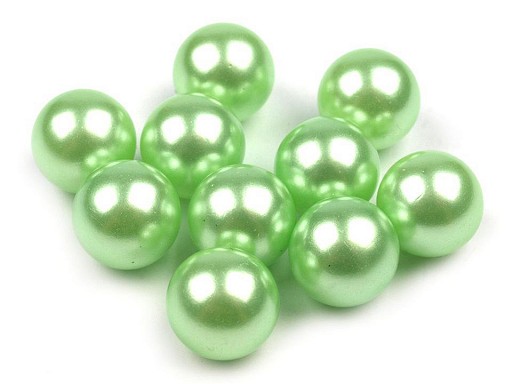 Dekoračné guľky/perly bez dierok 10 mm - zelené