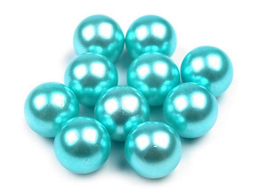 Dekoračné guľky/perly bez dierok 10 mm - modré