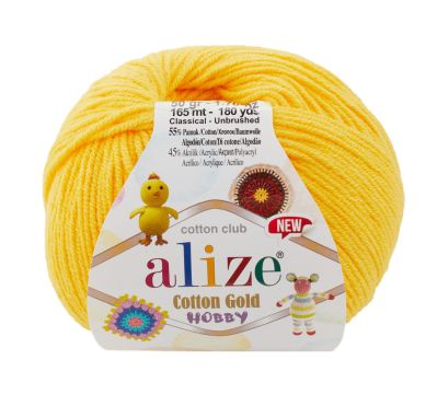 Alize Cotton Gold Hobby NEW 216 - žltá 