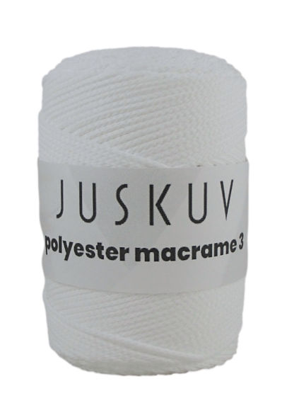 Polyester macrame Juskuv 02 - biela lesklá