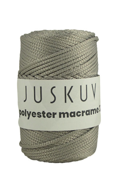 Polyester macrame Juskuv 27 - stredne sivá