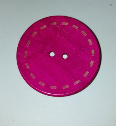 Drevený dekoračný gombík - fialovo ružový