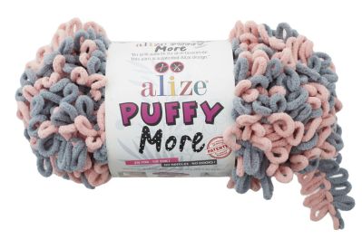 Alize Puffy MORE 6449 - ružová a sivá