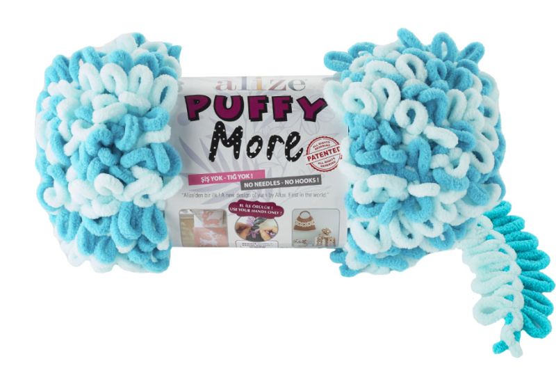 Alize Puffy MORE 6409 - tyrkysová a modrá