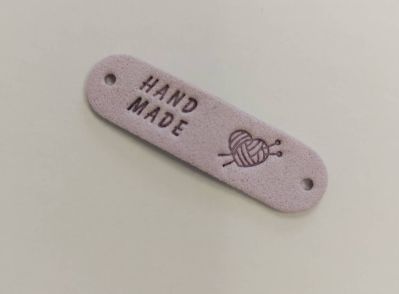 Malý semišový Hand Made štítok - fialový