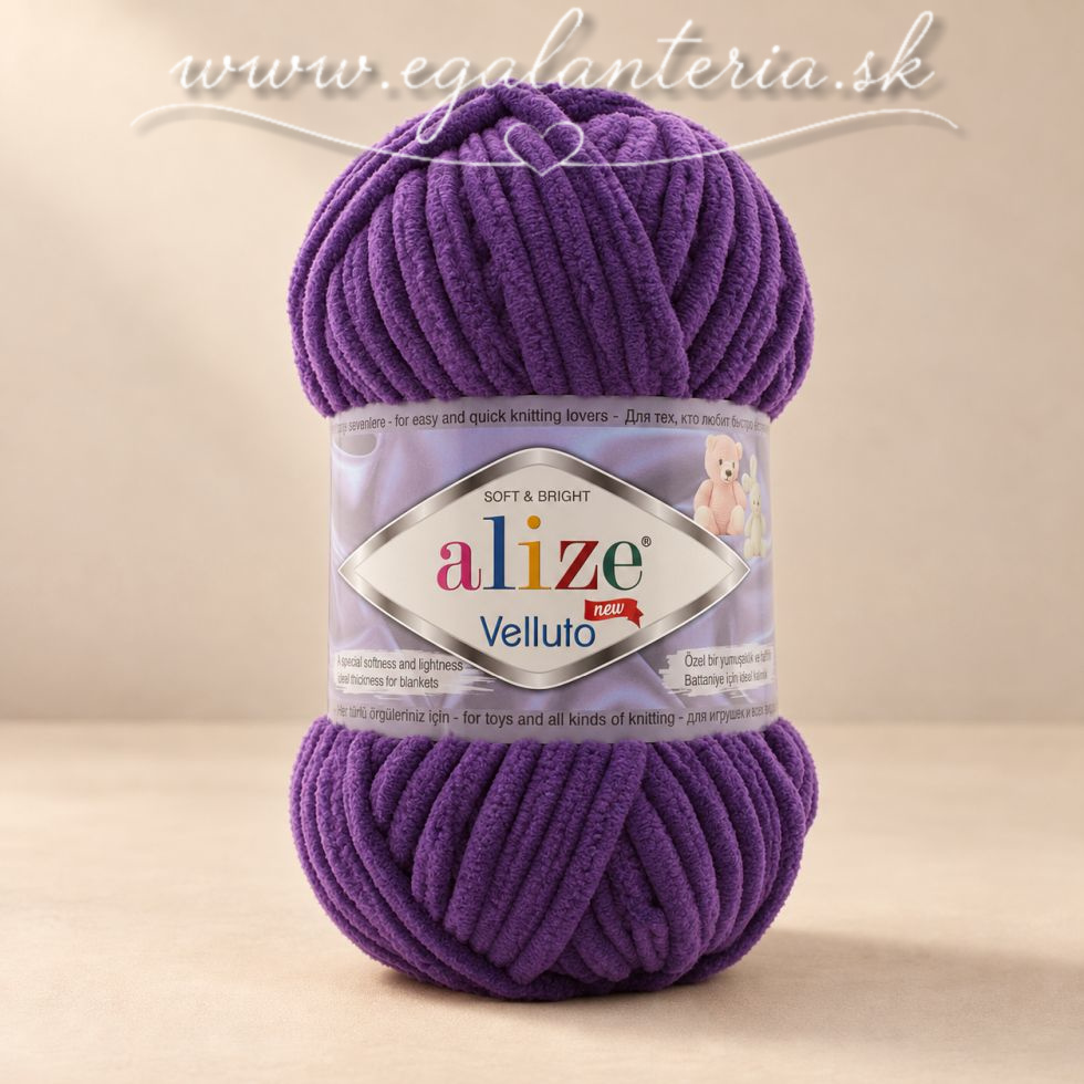 Alize Velluto 44 - tmavá fialová