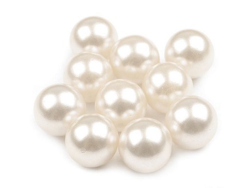 Dekoračné guľky/perly bez dierok 10 mm - krémové