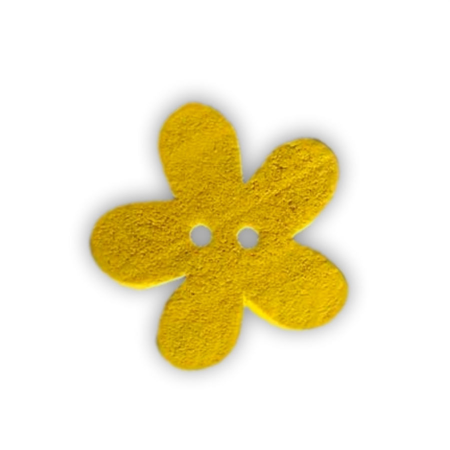 Drevený gombík kvet žltý 25 mm