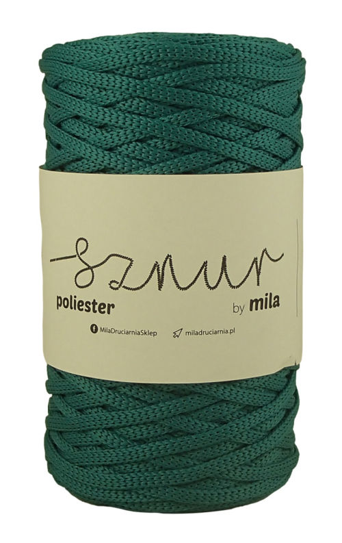Polyester Sznur 5 mm plochý - 112 smaragdová