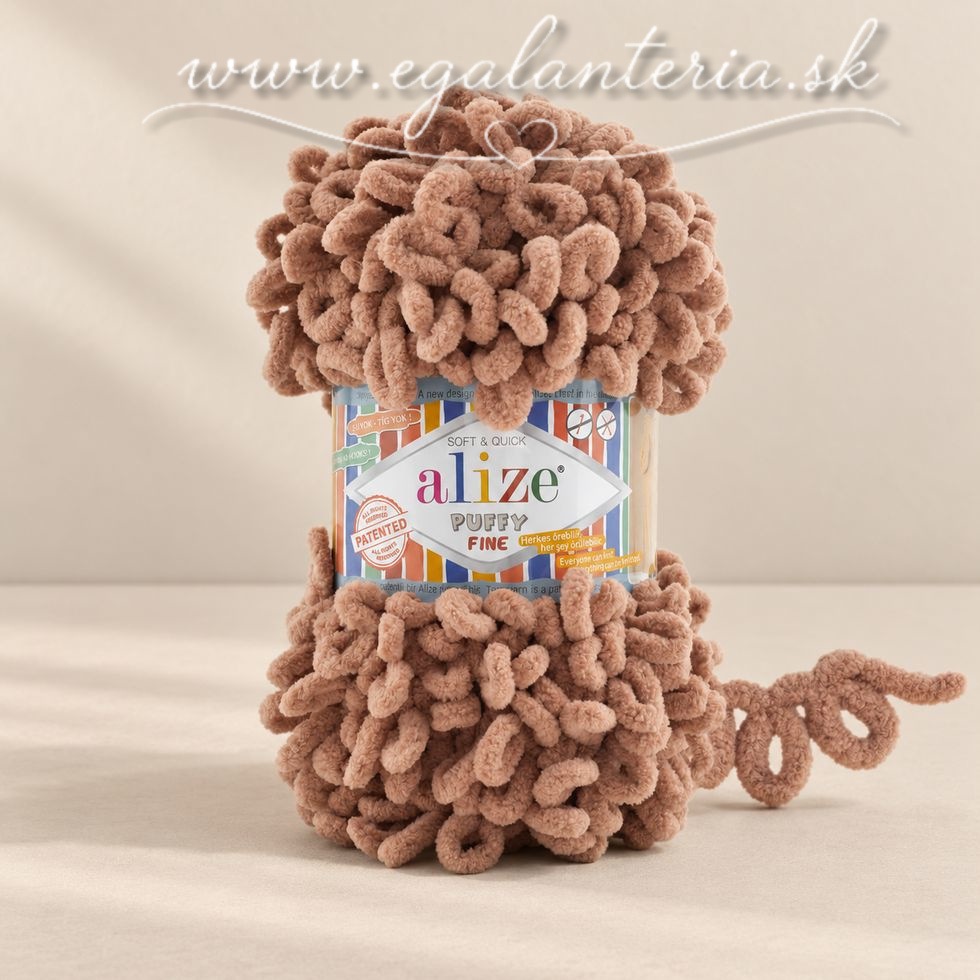 Alize Puffy Fine 261 - hnedá 