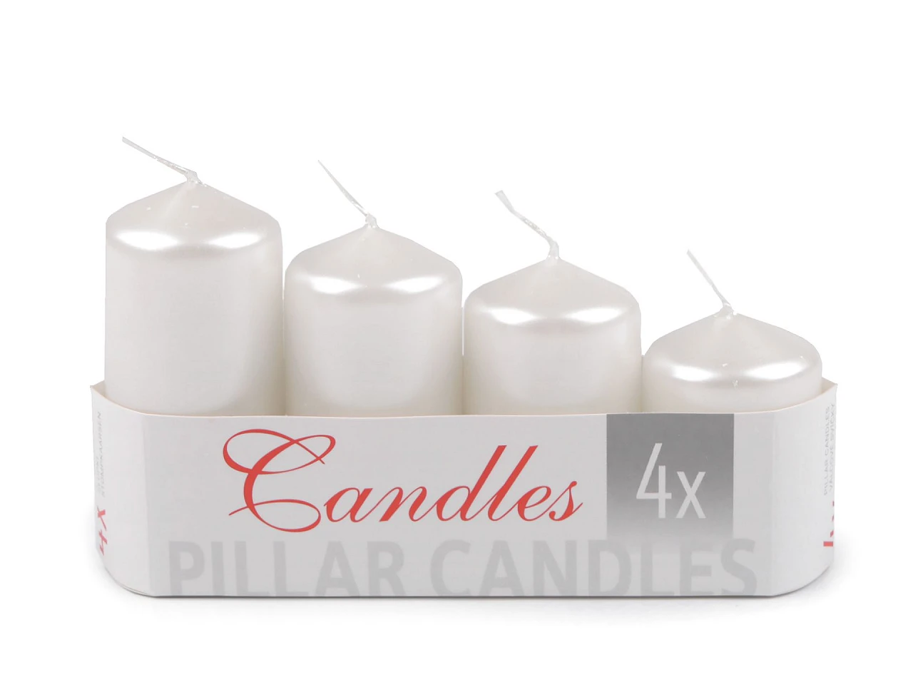 Adventné sviečky zostupné 4 cm - biela perleť